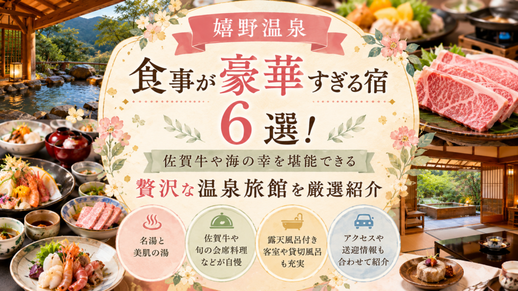 【嬉野温泉】料理が豪華すぎる宿6選！露天風呂付き客室のある人気宿も紹介
