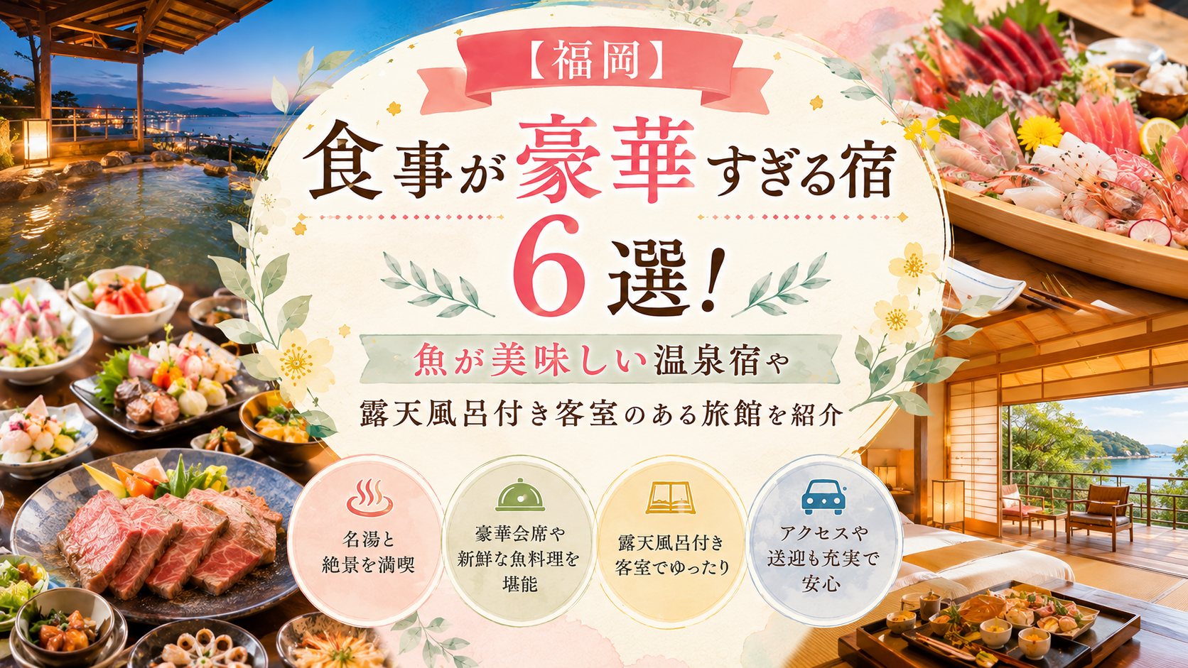 【福岡】食事が豪華すぎる宿6選！魚が美味しい温泉宿や露天風呂付き客室のある旅館を紹介