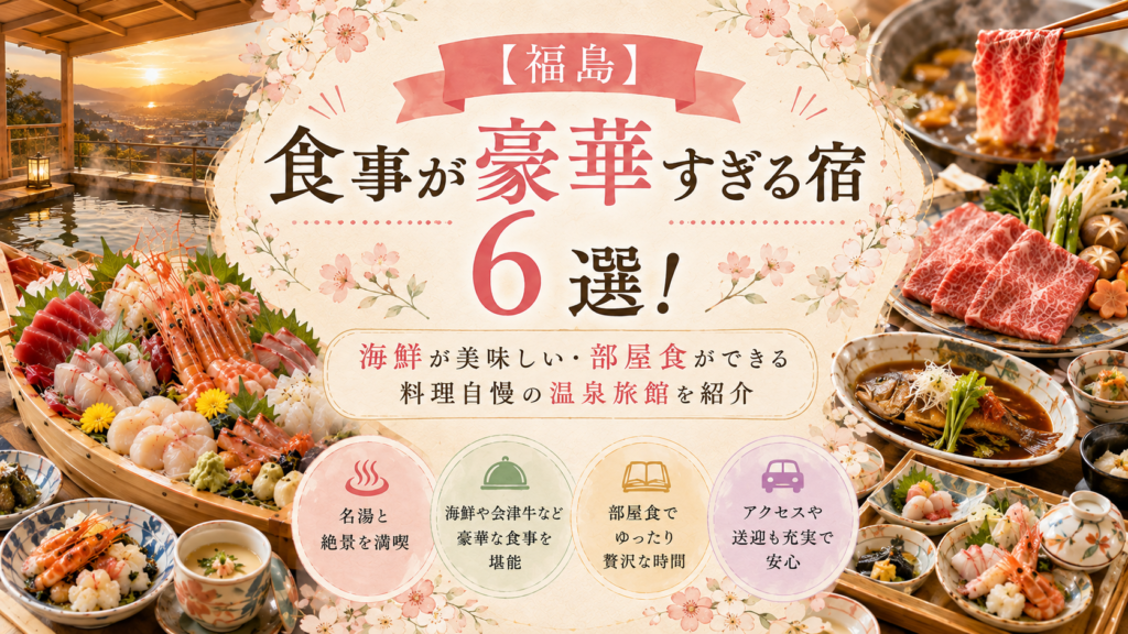 【福島】食事が豪華すぎる宿6選！海鮮が美味しい・部屋食ができる料理自慢の温泉旅館を紹介